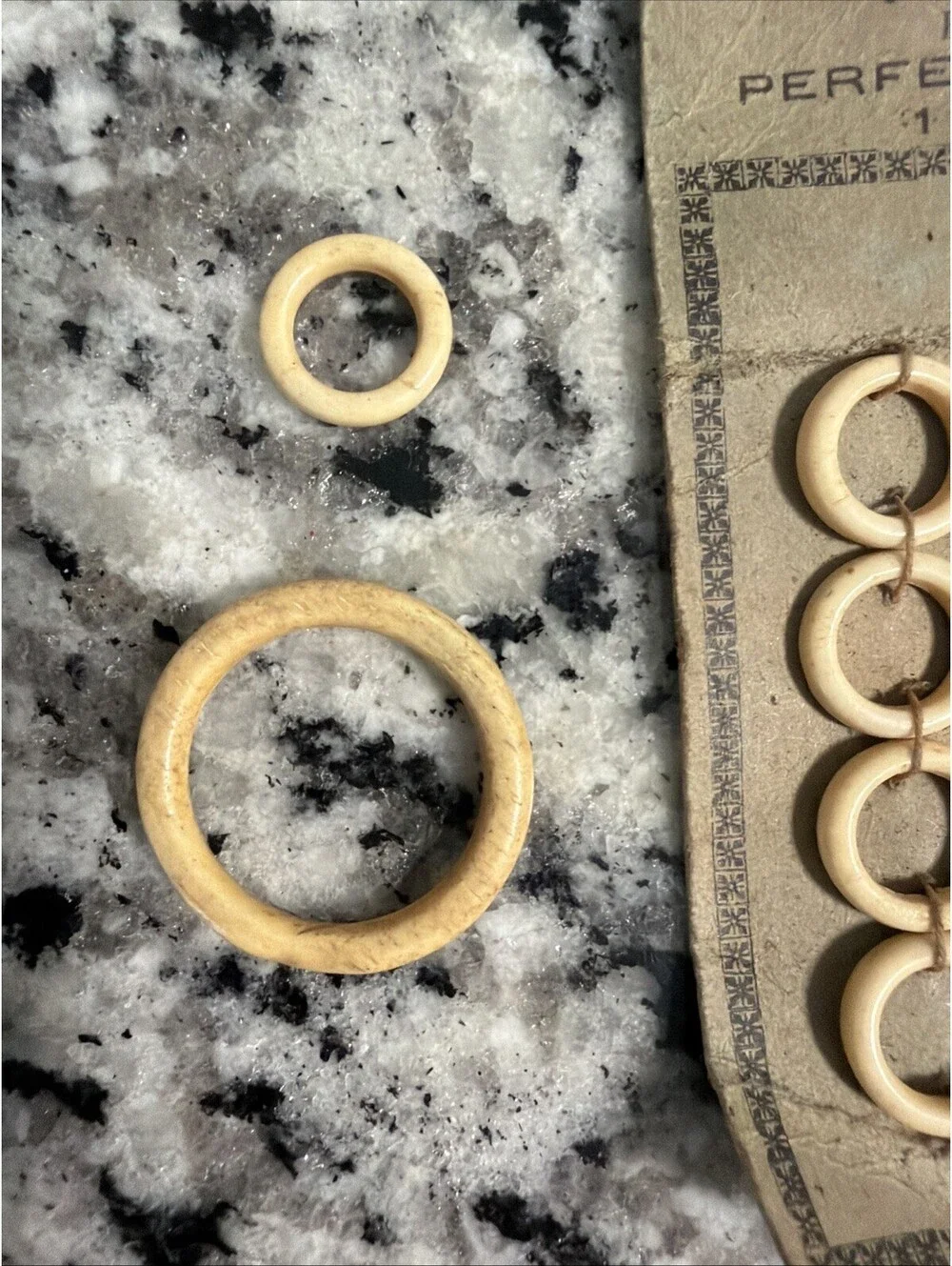 Perfecta Bone Rings  - Sewing Knitting Crochet - France Antique.